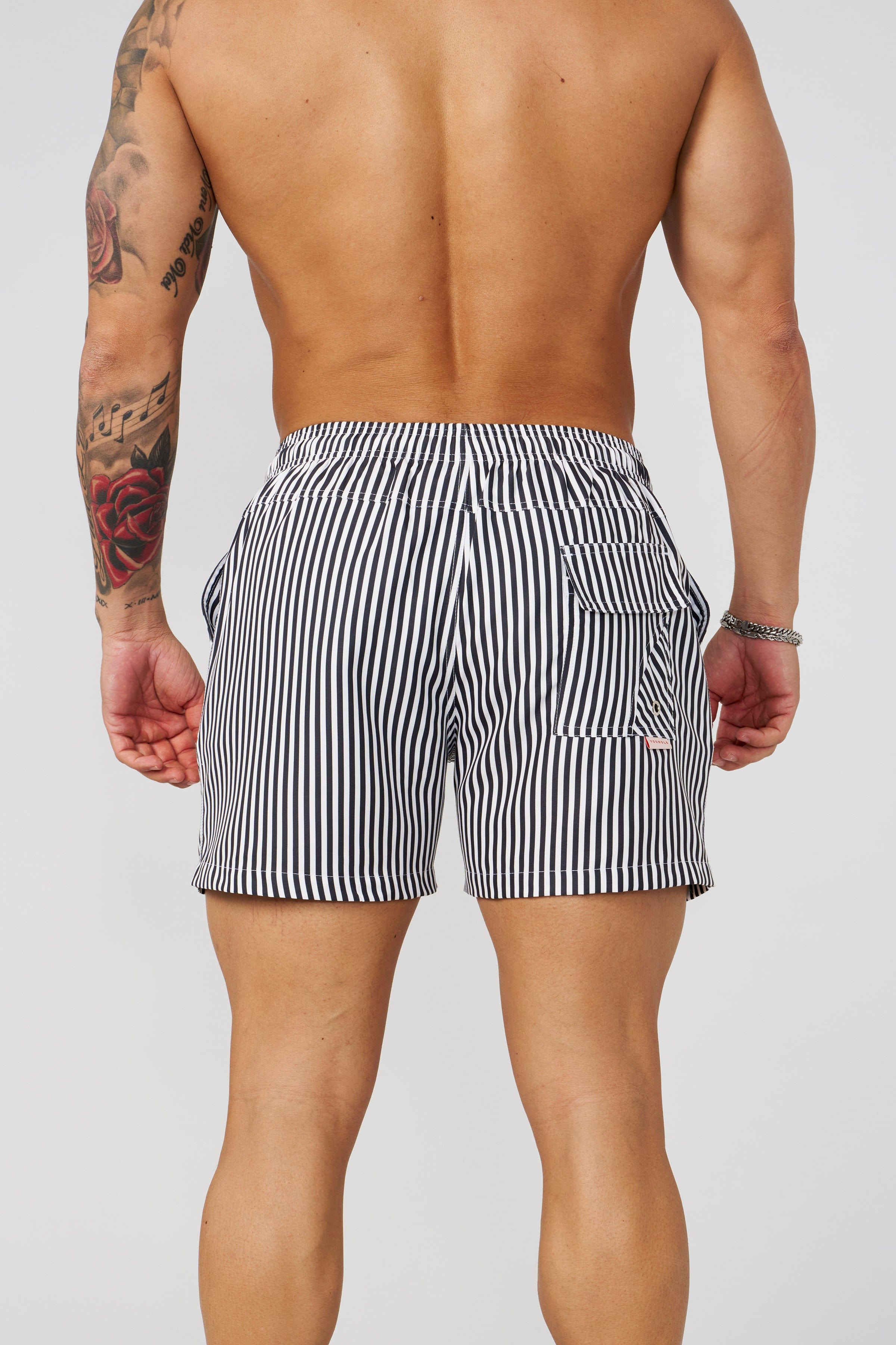 1056 - Striped Swim Shorts
