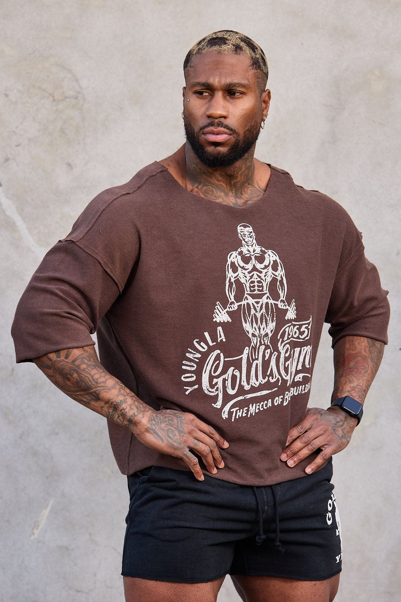 5021 - Golds Gym Wide Neck Terry Tee